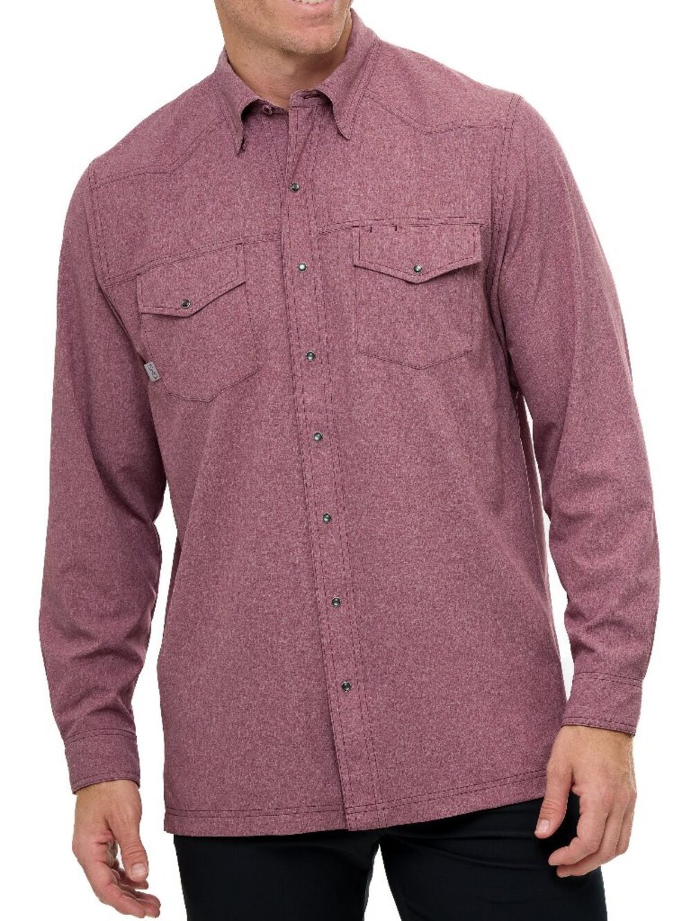 GameGuard Maroon Pearl Snap Shirt | Long Sleeve